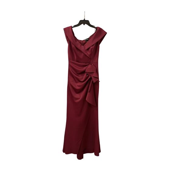 Xscape Evenings Off-Shoulder Ruffle Scuba Crepe Gown - Size 8 - Picture 1 of 3